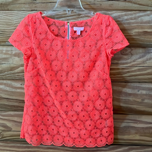 Lilly Pulitzer Sheer Neon Top - Picture 1 of 11